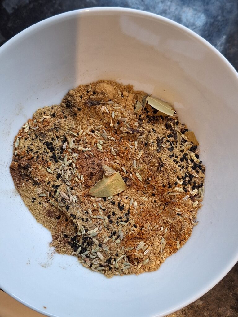 Spices set to one side