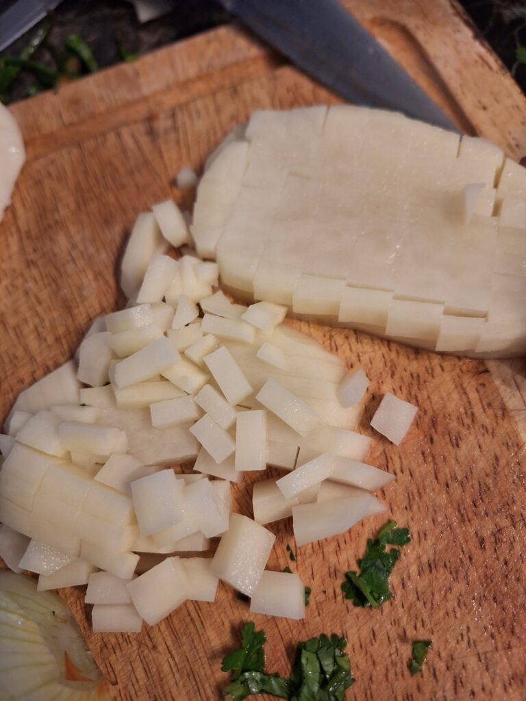 Finely chopped potato