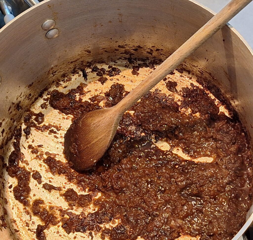 Browned onions, dissolved with water