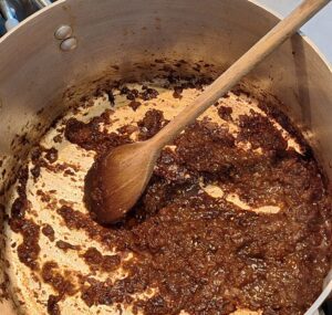 Browned onions, dissolved with water