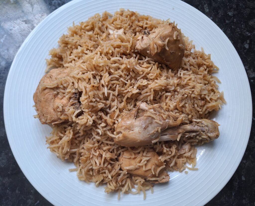 Pakistani chicken pulao rice