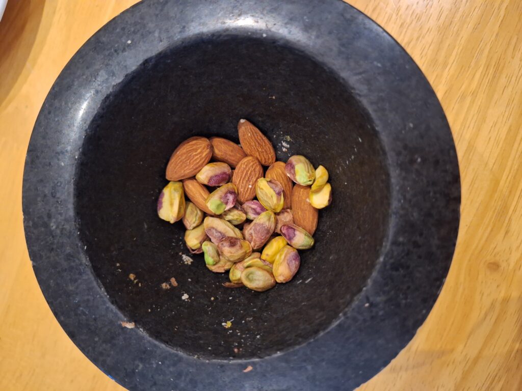 Almonds and pistachios