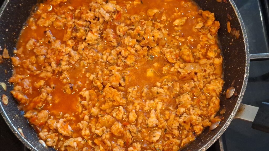 Mince meat with water added