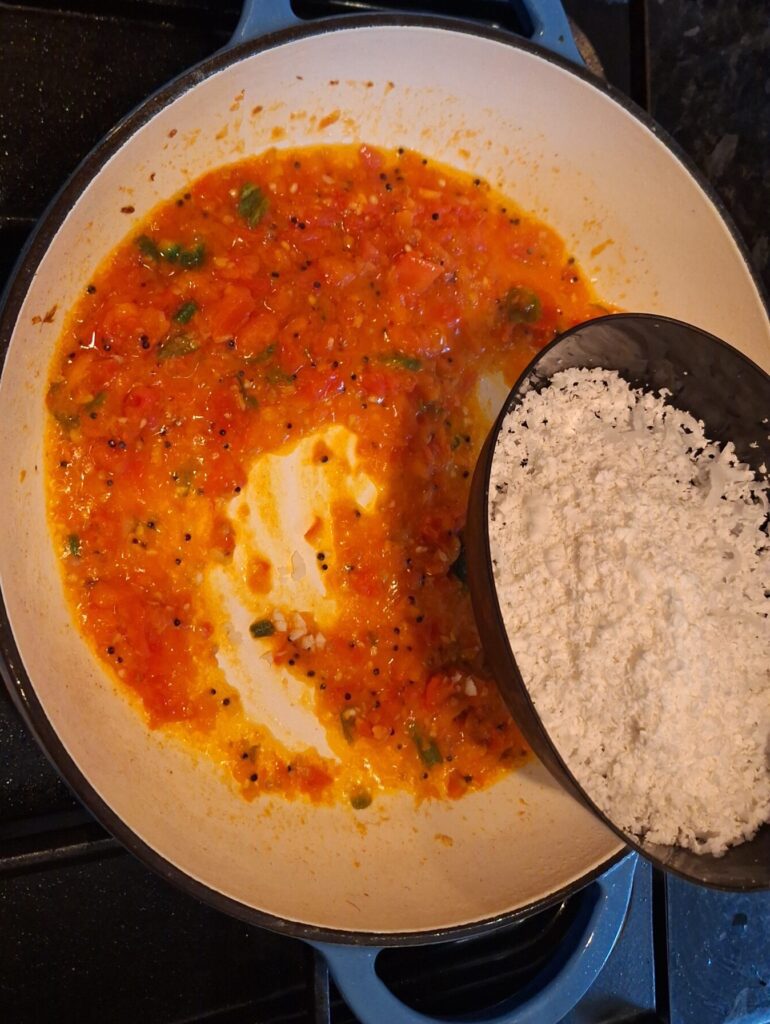 Grated creamed coconut