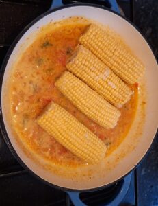 Add sweet corn to pan