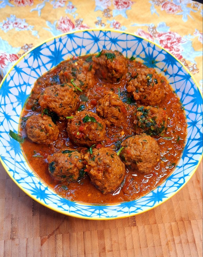 Kofta curry read to serve