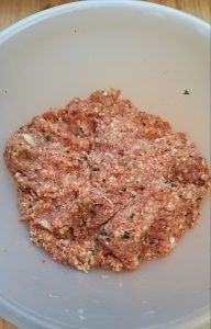 Lamb mince mixed with spices and bread