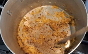 Lightly browned onions