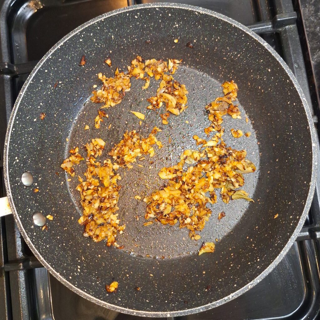Lightly browned onions