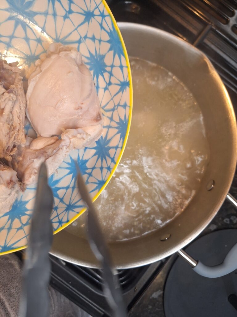 Remove chicken from pan
