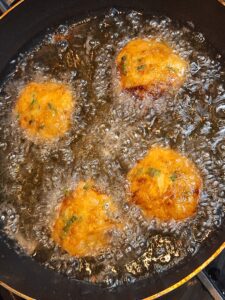 Deep fry the patties