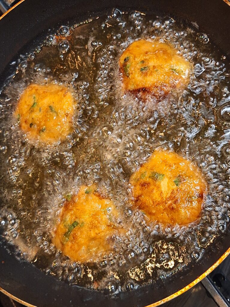 Deep fry the patties