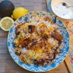 Pakistani Chicken Biryani and boondi raita ready to eat