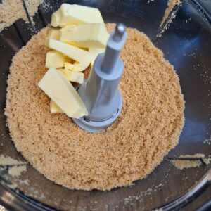 Biscuits blended, butter to add and blend