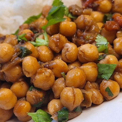 Chickpea masala close up