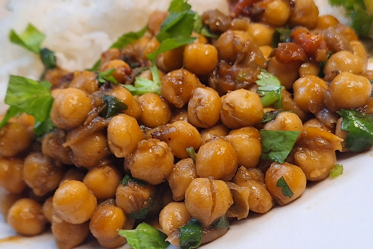 Chickpea masala close up
