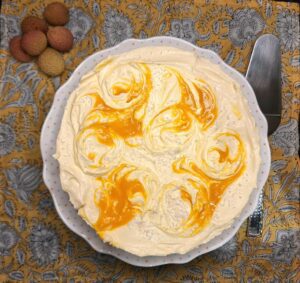 Mango cheesecake ready to serve