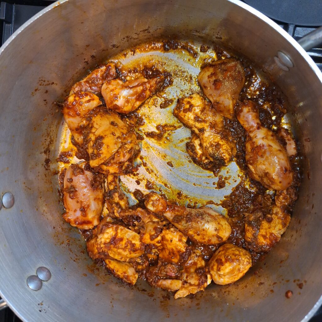 Browned chicken