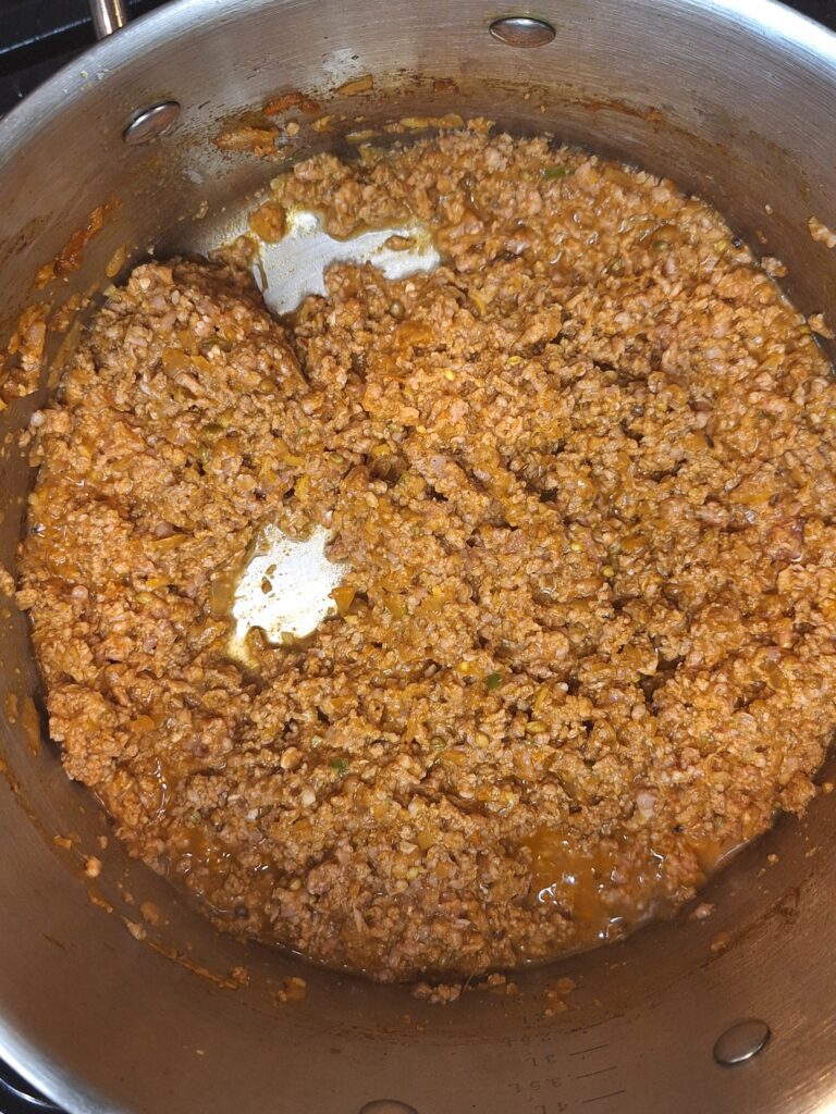 Browned mince lamb