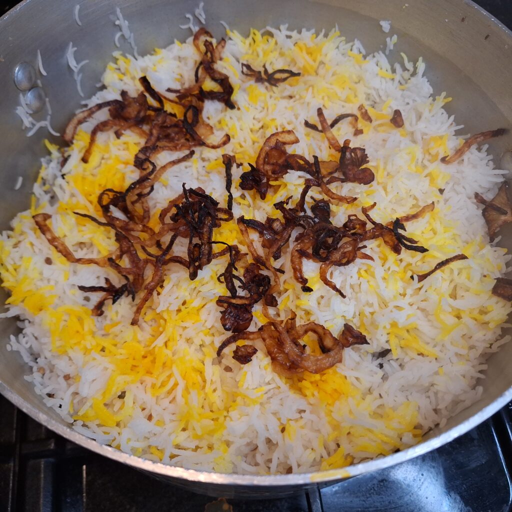 Biryani after dum/steaming