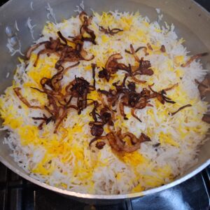 Biryani after dum/steaming