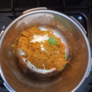 Browned onions ,with tomatoes and spices