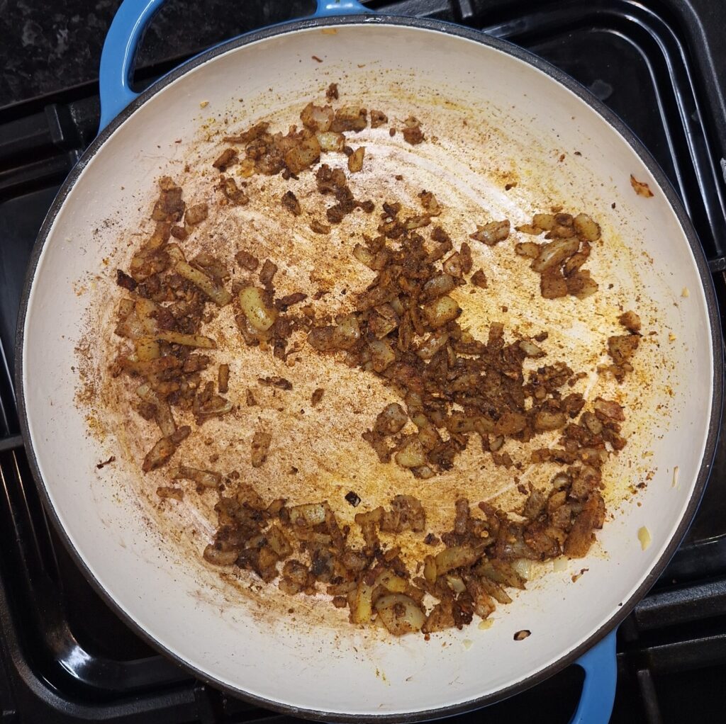 Lightly browned onions with spices