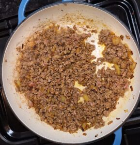 Browned mince lamb