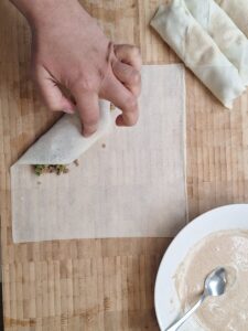 Rolling spring roll pastry