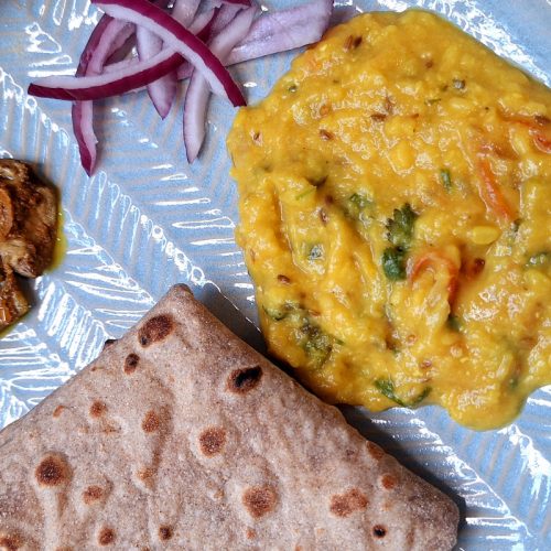 Dal, roti and achar
