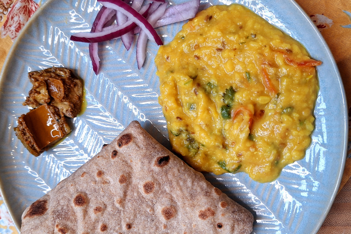 Dal, roti and achar