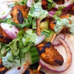 Tandoori chicken tikka on skewer