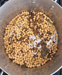 Add chickpeas to pan