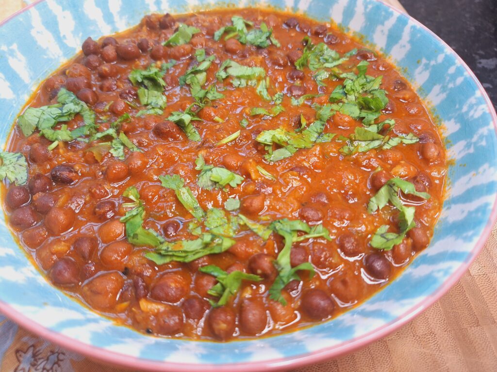 Kala Chala garnished with fresh coriander