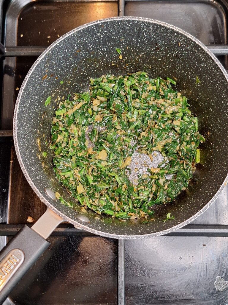 Palak wilted down