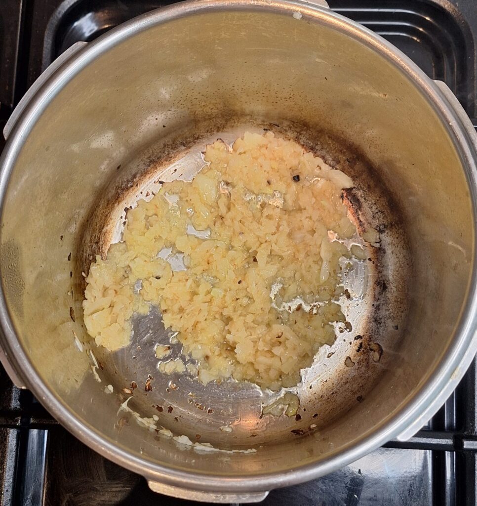 Soften onions