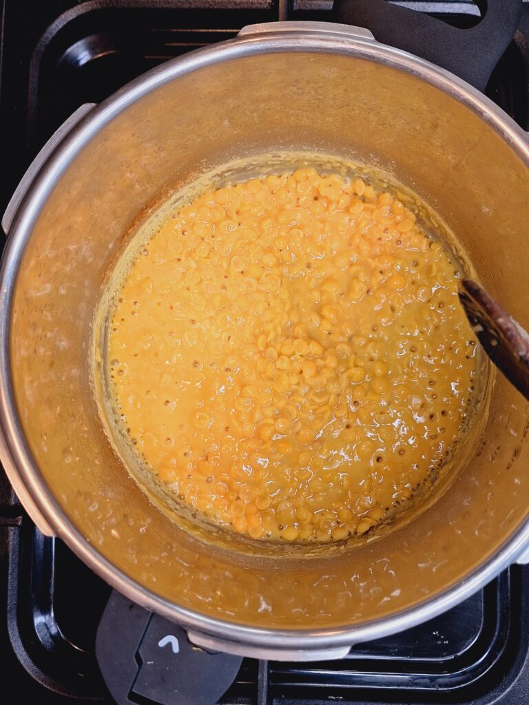 Daal after water has evaporated