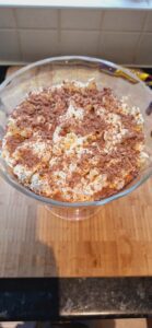Flake crumbled on top