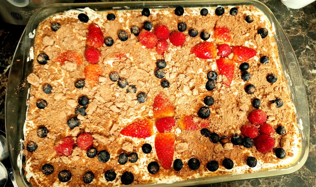 Tray bake trifle