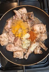 Add spices, garlic and ginger