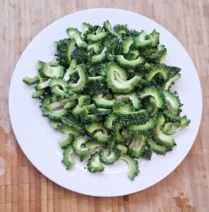 Karela chopped and salted