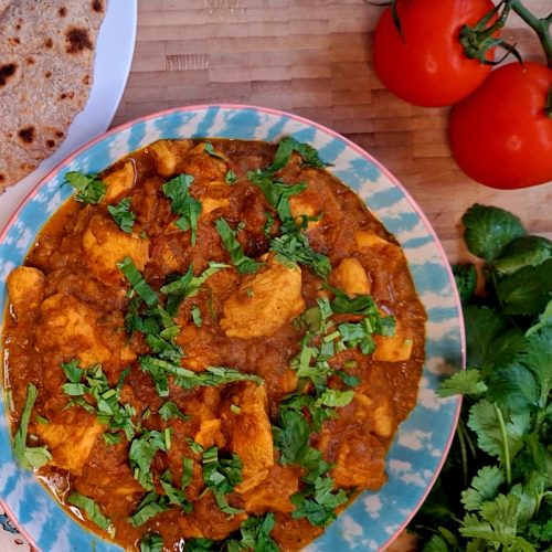 Bhuna Chicken ready to serve with chapati