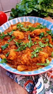 Close up of chicken bhuna