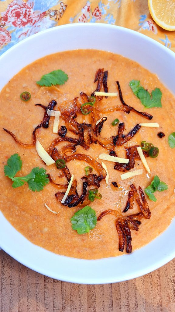 Close up of lamb haleem