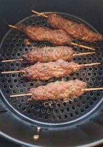 Air fried seekh kebabs