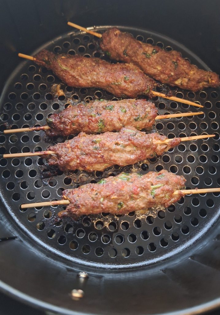 Air fried seekh kebabs