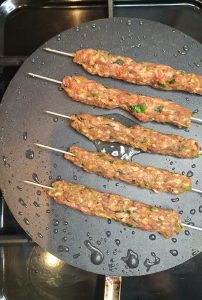 Shallow fried Seekh Kebabs