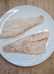 Seabass coated in spiced flour