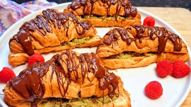 Pistachio Kunafa Croissant Recipe