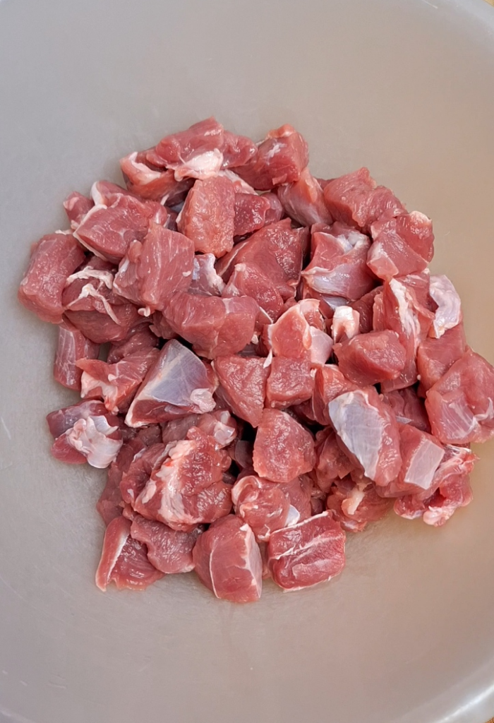 Lamb cut into small pieces